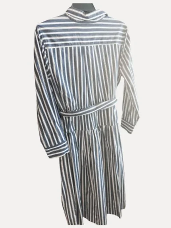 Free Assembly Cotton Maxi Shirtdress Belted Button Front Dress Pockets Size - Picture 6 of 8